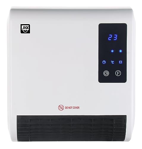 SHX Bad-Heizlüfter 2000W SHX71BHL2000W – Badezimmer-Heizlüfter, 2000 Watt, Schutzklasse: IPX2, Display, Timerprogrammierung, Fernbedienung, weiß/schwarz