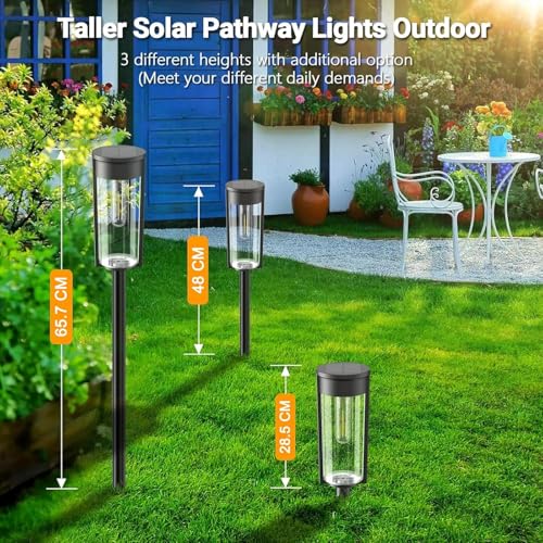RECHOO Solarlampen für Außen Garten, 8 Stück Vintage Solarleuchten für Außen mit Helle Warmweiß Wolfram Licht, 1000mAh Batterie, IP65 Wasserdicht Solar Gartenleuchten für Außen Terrasse Rasen Weg Deko – Bild 9