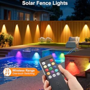 Alternative view of VOLISUN 12 Stück Solarlampen für Außen mit Fernbedienung, 10 Farben Solar Wandleuchte Aussen, IP65 wasserdicht, 50lm Heller Solarleuchte für Garten, Terrasse, Pool, Hof, Zaun (Schwarz)