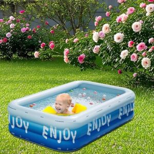 Alternative view of Blow Up Pool – Inflatable Rectangular Pool for Kids & Adults, UV Resistant Tube Water Accessory | for Backyard, Garden, Beach, Outdoor Activities, Family Relaxation, Men & Women, Water Play