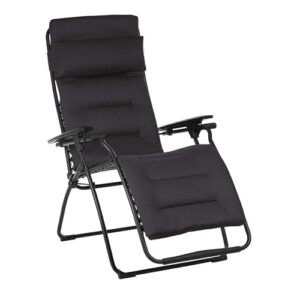 Lafuma MOBILIER - Gepolsterte Zero-Gravity-Relaxliege-Garten - Futura - AirComfort® - Schwarz Acier LFM3120_6135-5 Jahre Garantie