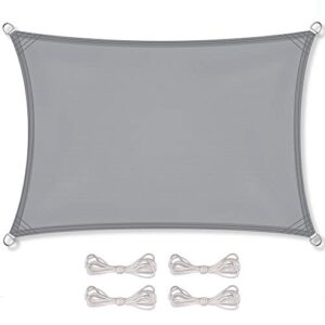 CelinaSun Sonnensegel inkl Befestigungsseile Premium PES wasserabweisend imprägniert Rechteck 4 x 6 m hell grau