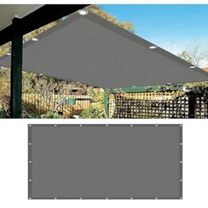 HSFFBHFBH Sonnensegel Wasserdicht Rechteckig mit Ösen und Seil 3.5x4.1m Sonnenschutz Terrasse UV-Schutz, wetterfest, Polyester Schattierungsnetz für Außenbereiche wie Garten Terrasse - Dunkelgrau