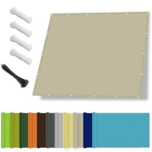 Sonnensegel wasserdicht 2x4M,Sonnenschutz- und Wetterschutz-Markise, UV-Schutz Schattiernetz mit Ösen und Kordel für Garten und Terrasse-Khaki