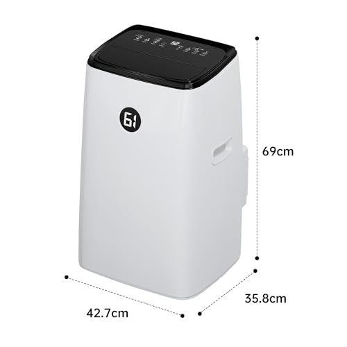 Domanki Mobile Klimaanlage 12.000 BTU, 3-in-1 Klimagerät zum Kühlen, Entfeuchten & Ventilieren, Energieklasse A, 3,5kW Kühlleistung für Räume bis 42m², 49dB Schlafmodus, inkl. Fensterabdichtung – Bild 2