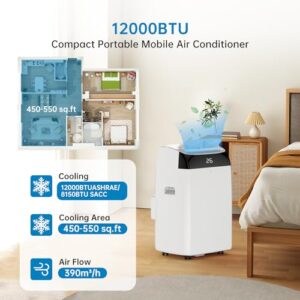 Alternative view of Zstar Mobile Klimaanlage 12000 BTU, 4-in-1 Klimagerät mit Schlafmodus & 24h Timer, kühlt Räume bis 550 sqft, ideal für Wohnung, Wohnmobil, Büro – Energieeffizienzklasse A, Weiß
