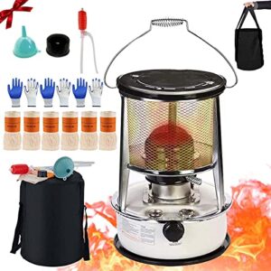 6L Große Petroleumofen für Innenräume, 2 in 1 Tragbarer Petroleumofen mit 6 Docht, Löschautomatik und Umfallschutz Heizstrahler, Petroleumheizung für Camping Zeltheizung Kochen