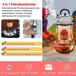 Alternative view of 6L Große Petroleumofen für Innenräume, 2 in 1 Tragbarer Petroleumofen mit 6 Docht, Löschautomatik und Umfallschutz Heizstrahler, Petroleumheizung für Camping Zeltheizung Kochen