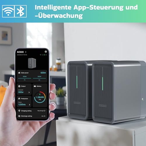 SUNNIVA® 1000W Balkonkraftwerk mit 2,24 kWh Speicher MARSTEK B2500-D, BIFAZIAL FULLBLACK komplett Steckdose, PV Solaranlage Komplettset mit Solarspeicher, 2x 500W N-Type Glas-Glas Bifacial Module – Bild 6