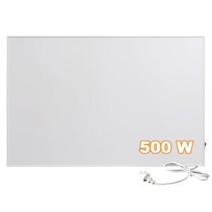SROCHN Infrarotheizung 500 Watt mit Netzschalter, Infarotheizkoerper Wandmontage mit Überhitzungsschutz, Infrarot Wandheizung für 5-10 m²