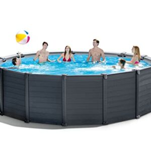 Alternative view of Intex Frame Pool Set Graphit Ø 478 x 124 cm, Pool, Sandfilter, Abdeckplane, Bodenschutzplane, Sicherheitsleiter, GS, 26384GS, Grau
