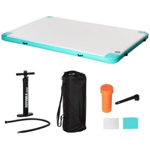 Tidyard Aufblasbare Badeinsel, 500 kg Tragfähigkeit, rutschfeste Oberfläche, 304 x 204 x 15 cm, für Pool und See zum Entspannen mit Familie und Freunden