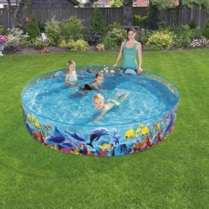 Homgoday Fill 'N Fun Odyssey Pool 244x46 cm - PVC/Vinyl Planschbecken mit Korallenriff-Grafiken, 2074 l, für Garten oder Hinterhof Model92909