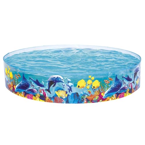 Homgoday Fill 'N Fun Odyssey Pool 244x46 cm - PVC/Vinyl Planschbecken mit Korallenriff-Grafiken, 2074 l, für Garten oder Hinterhof Model92909 – Bild 2