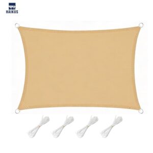 Alternative view of HAIKUS Sonnensegel Wasserdicht Rechteckig 3x6m Sonnenschutz Wasserabweisend Premium PES Polyester mit UV Schutz für Balkon Garten Terrasse Sand