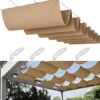 Sonnensegel Einziehbares mit Ösen 2x4M Verstellbar Welle Schattenabdeckung Segeltuch Markise Wasserdicht Sonnenschutz UV-Schutz für Outdoor Pergola Garten Balkon Terrasse Khaki