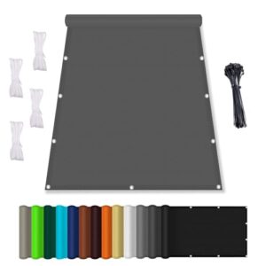 Sonnensegel Rechteckig, Balkonumrandung 95% UV Schutz, Wasserdicht markisenstoff, Quadrat PES Polyester Sonnenschutz, für Balkon Terrasse Schwimmbad überdachung Dunkelgrau 2.5x5M