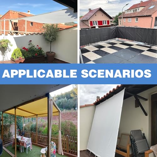 Sonnensegel Rechteckig, Balkonumrandung 95% UV Schutz, Wasserdicht markisenstoff, Quadrat PES Polyester Sonnenschutz, für Balkon Terrasse Schwimmbad überdachung Dunkelgrau 2.5x5M – Bild 5