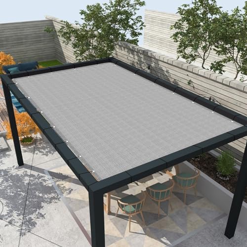 Sonnensegel Atmungsaktiv Rechteckig mit Ösen 150 x 400 cm, 98% UV Schutz, Reißfest Wetterfest, Sonnensegel Rechteckig Garten Segel, Sun Segel Sonnensegel, für Balkon Garten, Hellgrau – Bild 2