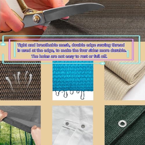 Sonnensegel Atmungsaktiv Rechteckig mit Ösen 150 x 400 cm, 98% UV Schutz, Reißfest Wetterfest, Sonnensegel Rechteckig Garten Segel, Sun Segel Sonnensegel, für Balkon Garten, Hellgrau – Bild 6