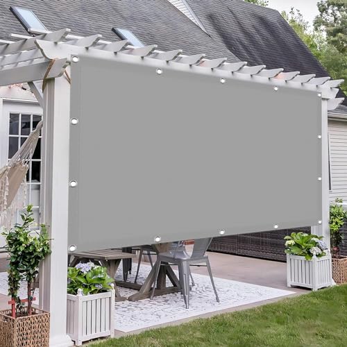Sonnensegel Atmungsaktiv Rechteckig mit Ösen 150 x 400 cm, 98% UV Schutz, Reißfest Wetterfest, Sonnensegel Rechteckig Garten Segel, Sun Segel Sonnensegel, für Balkon Garten, Hellgrau – Bild 7