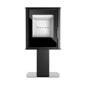 Modern Kamineinsatz KOVI auf einem Bein Cane Black 6,5 kW