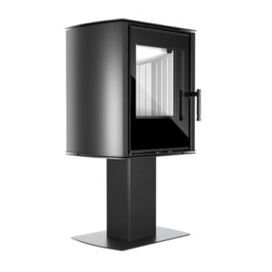 Alternative view of Modern Kamineinsatz KOVI auf einem Bein Cane Black 6,5 kW