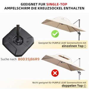 Alternative view of PURPLE LEAF Sonnenschirmständer SBLN150, Schirmständer Gewicht befüllbar bis 150 kg, befüllbar mit Wasser oder Sand, Ampelschirmständer für Ampelschirm, Sonnenschirm, Anthrazit