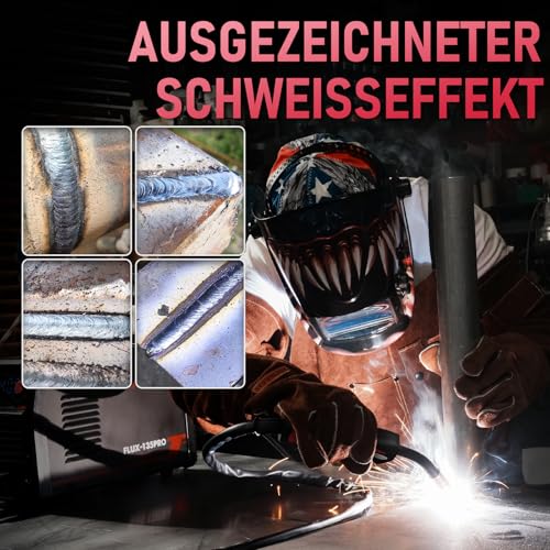 YESWELDER 135Amp MIG Fülldraht Schweißgerät ohne Gas, 230V Flux MIG/Lift TIG/Stick 3-in-1 Fülldrahtschweißgerät LED Digitalanzeige Schweißgerät mit 2 Spulen Fülldraht – Bild 6