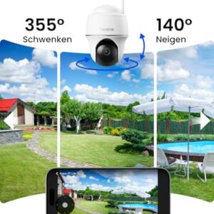 Alternative view of Reolink 2K Überwachungskamera Aussen Solar Akku – 2 Cam-Kit & Home Hub, Pan Tilt, KI-Erkennung, 64GB lokaler Speicher, Fernzugriff, 2-Wege-Audio, Home Hub Mini mit 2X Argus PT Lite Solarpanel Lite