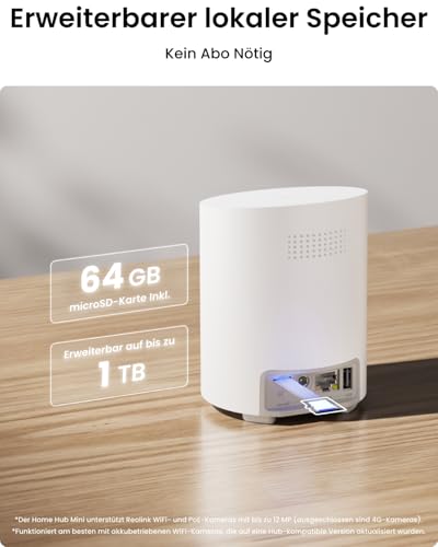 Reolink 2K Überwachungskamera Aussen Solar Akku – 2 Cam-Kit & Home Hub, Pan Tilt, KI-Erkennung, 64GB lokaler Speicher, Fernzugriff, 2-Wege-Audio, Home Hub Mini mit 2X Argus PT Lite Solarpanel Lite – Bild 4