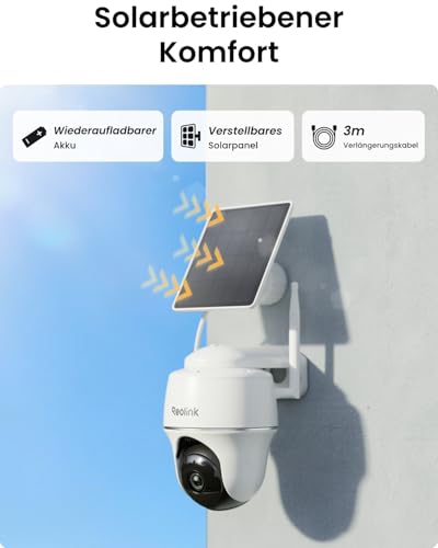 Reolink 2K Überwachungskamera Aussen Solar Akku – 2 Cam-Kit & Home Hub, Pan Tilt, KI-Erkennung, 64GB lokaler Speicher, Fernzugriff, 2-Wege-Audio, Home Hub Mini mit 2X Argus PT Lite Solarpanel Lite – Bild 6