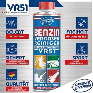 Alternative view of SYPRIN Original Vergaserreiniger VR51 für 2 Takt 4 Takt Benzin Motoren | schnell & einfach | geeignet für Motorrad, Gartengeräte & KFZ | Benzin Additiv zur Vergaserreinigung 6X