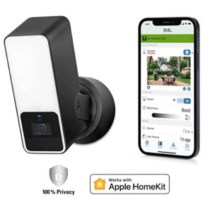 Alternative view of Eve Outdoor Cam – Smarte Überwachungskamera mit Flutlicht, Nachtsicht, Bewegungsmelder, Gegensprechanlage, flexible Installation, WLAN, höchster Datenschutz dank Apple HomeKit Secure Video