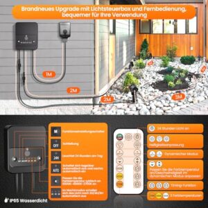 Alternative view of MEIKEE Gartenbeleuchtung 2700K 4000K 6000K Auto On/Off 3 Helligkeit 2 Dynamische Modi IP66 Wasserdicht Timing-Funktion Gartenleuchte mit Fernbedienung Ideal für Außen, Garten, Terrasse, Baum 8 Stück