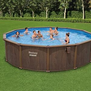 Alternative view of Bestway Hydrium Stahlwandpool Komplett-Set mit Sandfilteranlage Ø 550 x 130 cm, Holz-Optik (Palisander), rund