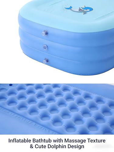 Five liters Aufblasbare Badewanne für Erwachsene - Badewanne aufblasbar. Elektropumpe - Stabile 3-Kammer Faltwanne für Garten, Balkon, Camping & Indoor – Bild 6