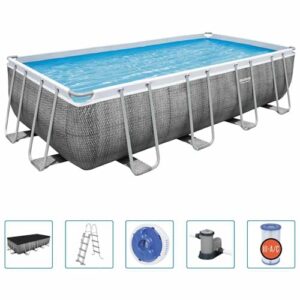 Alternative view of Homgoday Power Steel Pool Set - Rechteckig, 549x274x122 cm, Stahlrahmen, für Familie und Freunde Model92866
