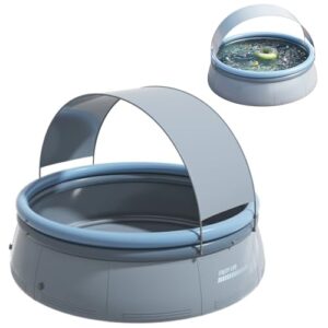 Aufblasbarer Swimmingpool, Aufstellpool Planschbecken Aufblasbarer Outdoor Familie Garten Pool mit Sonnenschutz für Erwachsene, 118 x 118 x 67 Zoll