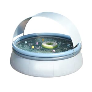 Alternative view of Aufblasbarer Swimmingpool, Aufstellpool Planschbecken Aufblasbarer Outdoor Familie Garten Pool mit Sonnenschutz für Erwachsene, 118 x 118 x 67 Zoll