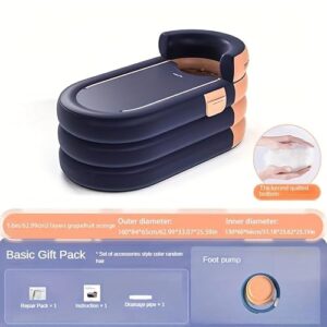 Alternative view of Tragbare aufblasbare Badewanne, 6 Lagen Baumwollpolsterung Einweichwanne Mit Boden- Und, Kompakte Reisebadewanne aus PVC Faltbare Wanne für Home-SPA Heißbad Erwachsene Wohnung Camping