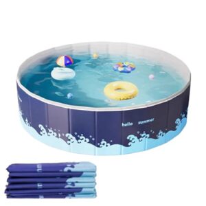 Planschbecken Hundepool Faltbar, Faltbarer Swimmingpool Für Kinder, Faltbares Großes Badebecken Für Garten Terrasse Urlaub, Extra Großer Outdoor Faltbarer Kinderpool, Aufblasbares Planschbecken