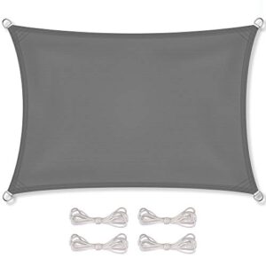 CelinaSun Sonnensegel wasserabweisend PES Rechteck 4x6m anthrazit UPF 50 Premium Sonnenschutz inkl Befestigungsseile