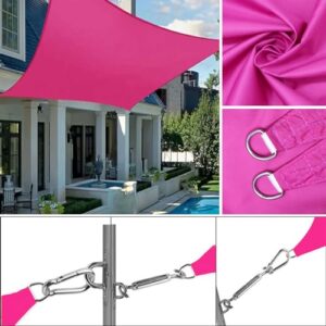 Alternative view of SLDAGe Sonnensegel 2x2 Wasserdicht, UV Schutz und Sonnenschutz, Sonnensegel für Balkon mit Befestigung Set, Sonnensegel Rechteckig für Terrasse, Garten und Wohnwagen, in vielen Farben,Rosa