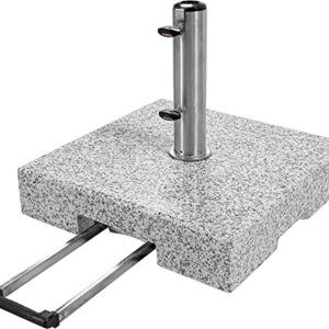 Doppler SL-AZ Trolley Granitsockel 72kg mit Rollen I Schirmständer für Sonnenschirme mit max. 350cm Schirmdurchmesser & 3,2-6,0cm Rohrdurchmesser I Sonnenschirmständer mit Auszieh-Griff