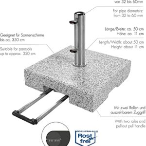 Alternative view of Doppler SL-AZ Trolley Granitsockel 72kg mit Rollen I Schirmständer für Sonnenschirme mit max. 350cm Schirmdurchmesser & 3,2-6,0cm Rohrdurchmesser I Sonnenschirmständer mit Auszieh-Griff