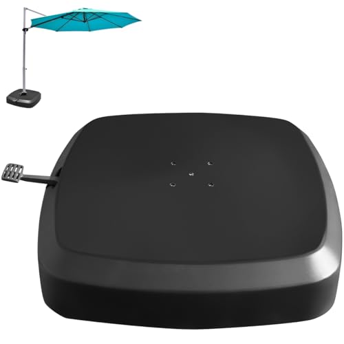 COSTWAY Sonnenschirmständer mit Rollen, 150kg, befüllbar, rollbar, Schirmständer für große Ampelschirme, Ampelschirmständer für Garten, Terrasse