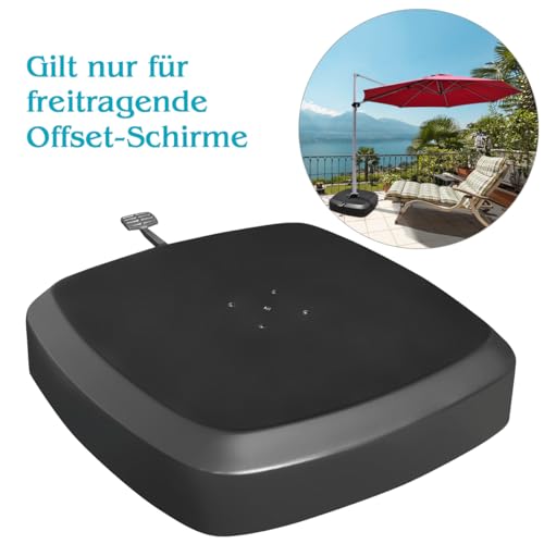 COSTWAY Sonnenschirmständer mit Rollen, 150kg, befüllbar, rollbar, Schirmständer für große Ampelschirme, Ampelschirmständer für Garten, Terrasse – Bild 7