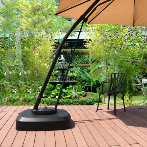 COSTWAY Sonnenschirmständer mit Rollen, 150kg, befüllbar, rollbar, Schirmständer für große Ampelschirme, Ampelschirmständer für Garten, Terrasse – Bild 8