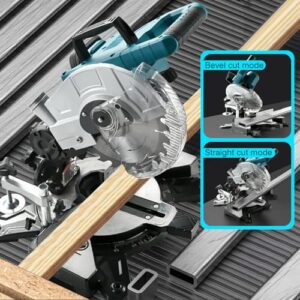 Alternative view of Professional Kapp und Gehrungssäge kompatibel mit Makita 18V Lithium-Akku (On Akku), Ø 210mm Sägeblatt, Kapp-Zugsäge Gehrungssäge mit Laser, 0-45° Schrägschnitte, Tischplatte aus Aluminium-Druckguss
